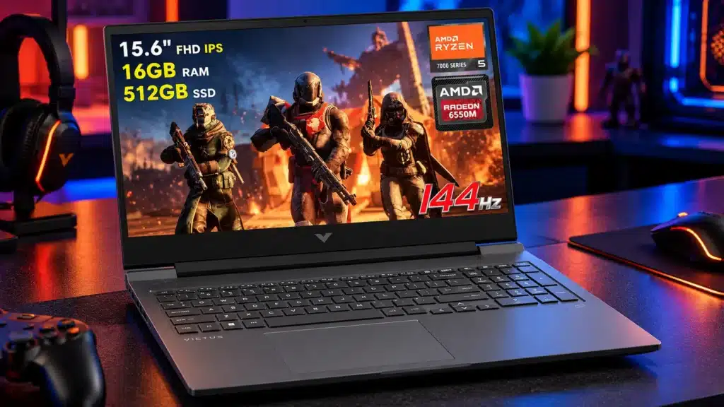 HP Victus 15 Ryzen 5 gaming laptop with Radeon RX 6550M
